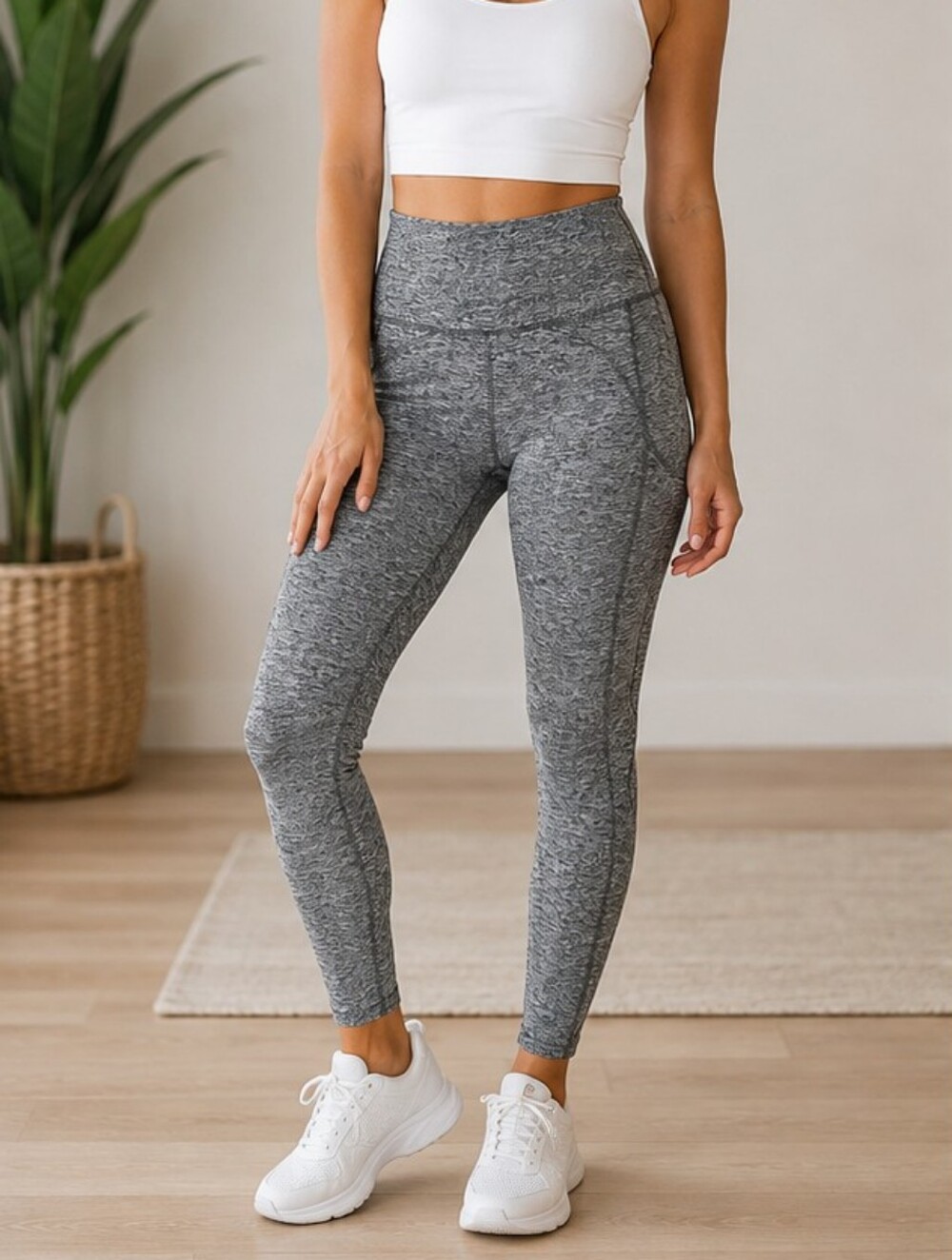 A New Day Gray Marled High-Rise Leggings – Size Medium